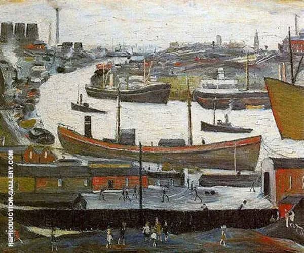 River Wear at Sunderland 1961 by L-S-Lowry | Oil Painting Reproduction