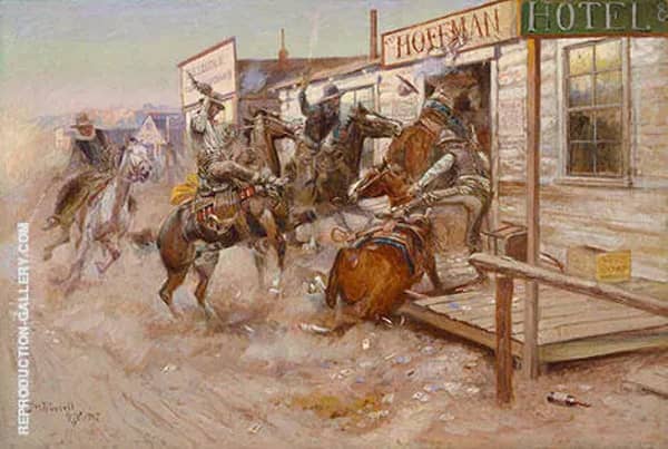 In Without Knocking by Charles M Russell | Oil Painting Reproduction