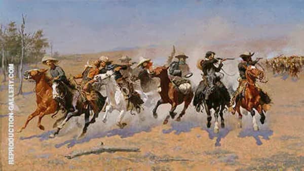 A Dash For Timber by Frederic Remington | Oil Painting Reproduction