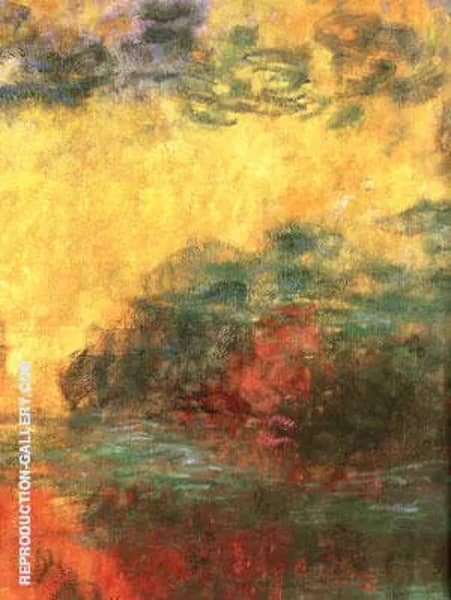 Water Lily Pond Evening detail by Claude Monet | Oil Painting Reproduction