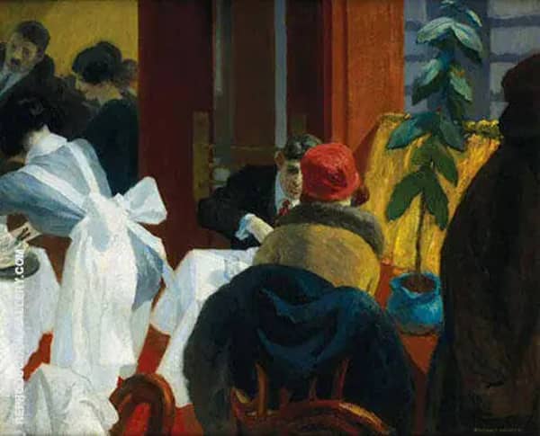 The New York Restaurant 1922 by Edward Hopper | Oil Painting Reproduction