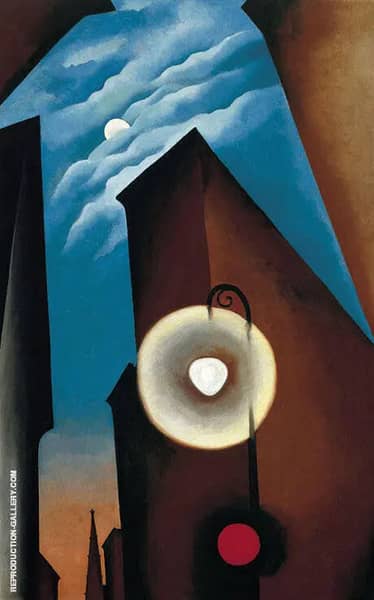 New York with Moon 1925 by Georgia O'Keeffe | Oil Painting Reproduction