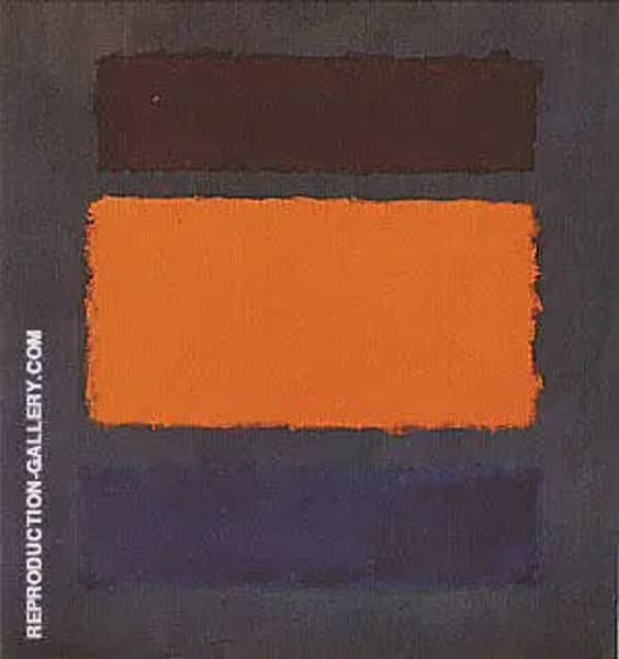 Untitled 1963 Brown Orange Blue on Maroon | Oil Painting Reproduction