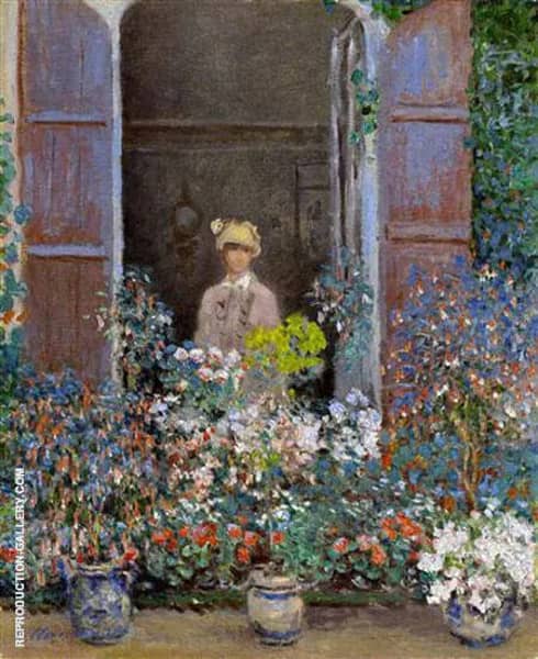 Camille Monet at the Window by Claude Monet | Oil Painting Reproduction