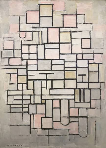 Composition No. 6 1914 by Piet Mondrian | Oil Painting Reproduction