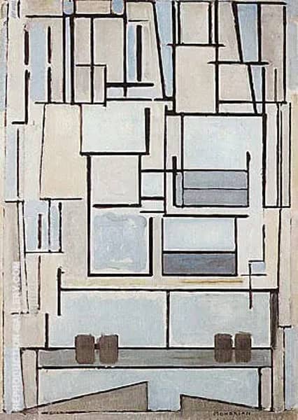 Composition No. 9 Blue Facade by Piet Mondrian | Oil Painting Reproduction