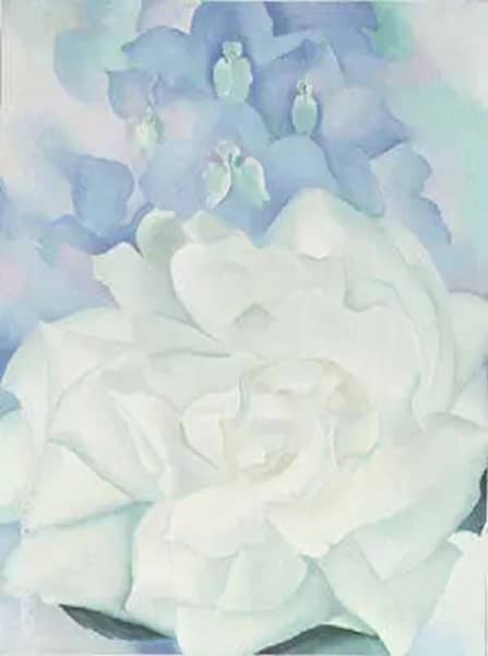 White Rose with Larkspur 1927 | Oil Painting Reproduction