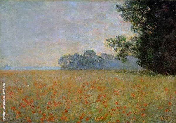Oat and Poppy Fields 1890 by Claude Monet | Oil Painting Reproduction