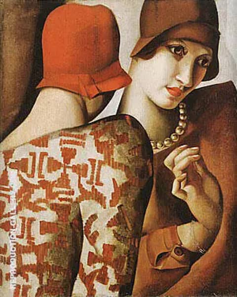 Sharing Secrets 1928 by Tamara de Lempicka | Oil Painting Reproduction