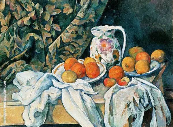 Still Life with Curtain and Flowered Pitcher 1899 | Oil Painting Reproduction