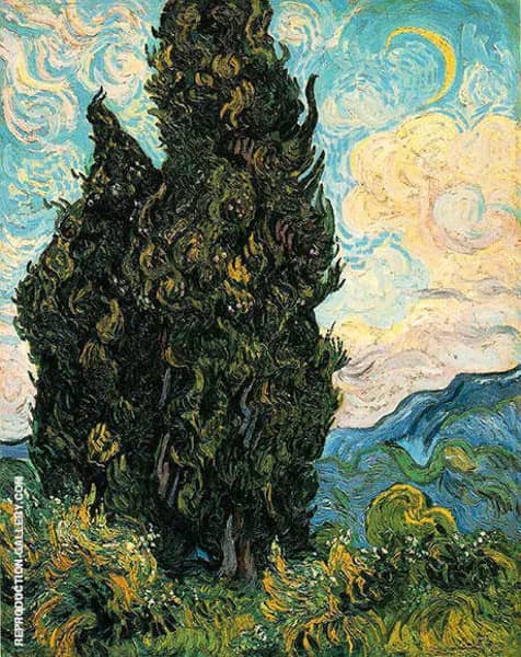 Cypresses 1889 by Vincent van Gogh | Oil Painting Reproduction
