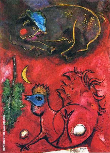 Listening to the Cock,1944 by Marc Chagall | Oil Painting Reproduction