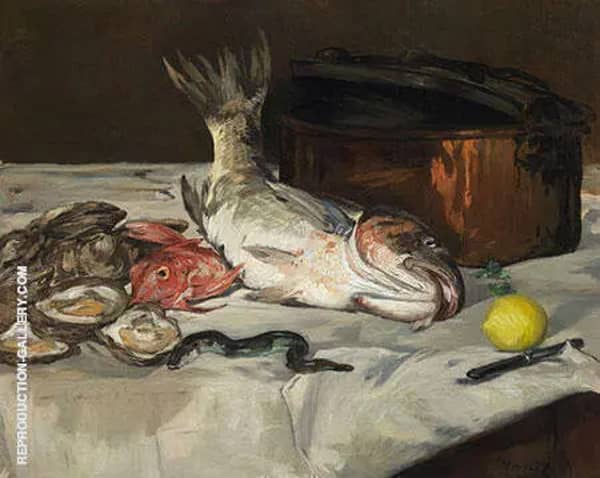 Fish Still Life 1864 by Edouard Manet | Oil Painting Reproduction