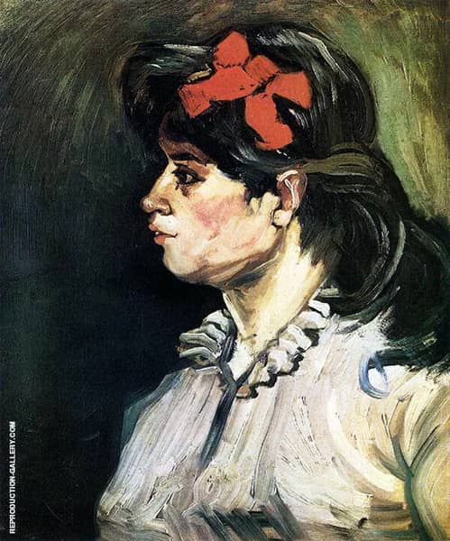 Portrait of a Woman with Red Ribbon 1885 | Oil Painting Reproduction