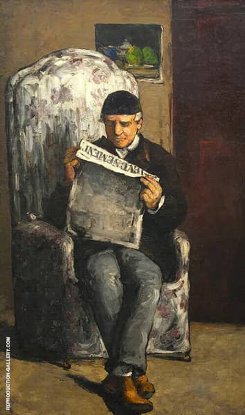 Louis Auguste Cezanne, the Artist's Father, Reading L'Evenement, 1866 | Oil Painting Reproduction