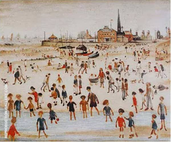 At the Seaside 1946 by L-S-Lowry | Oil Painting Reproduction