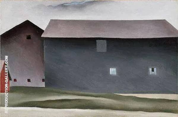 Lake George Barns 1926 by Georgia O'Keeffe | Oil Painting Reproduction
