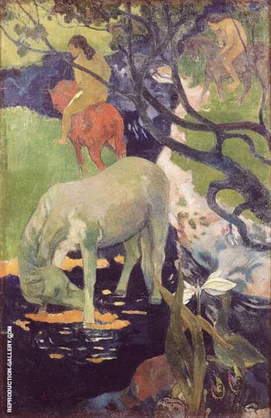 The White Horse 1898 by Paul Gauguin | Oil Painting Reproduction