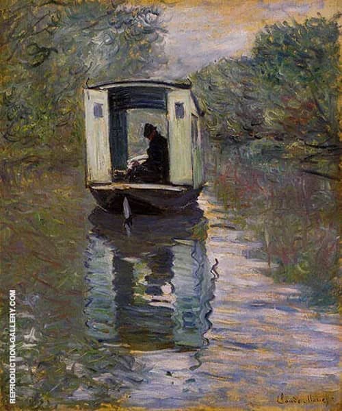 Le Bateau Atelier by Claude Monet | Oil Painting Reproduction