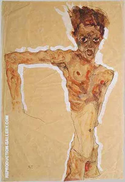Self-Portrait 1911 by Egon Schiele | Oil Painting Reproduction