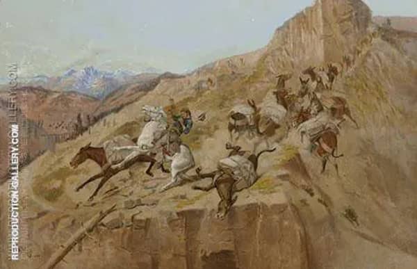 Attack on the Mule Train 1891 | Oil Painting Reproduction