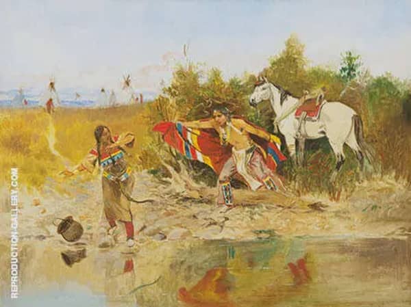 The Marriage Ceremony by Charles M Russell | Oil Painting Reproduction