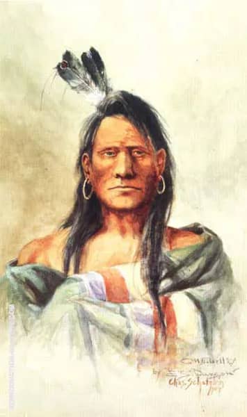 Indian Head 1904 by Charles M Russell | Oil Painting Reproduction