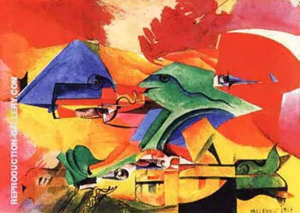 Fish Fight 1917 by Max Ernst | Oil Painting Reproduction