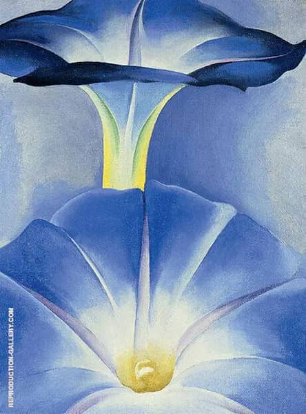 Blue Morning Glories 1935 by Georgia O'Keeffe | Oil Painting Reproduction