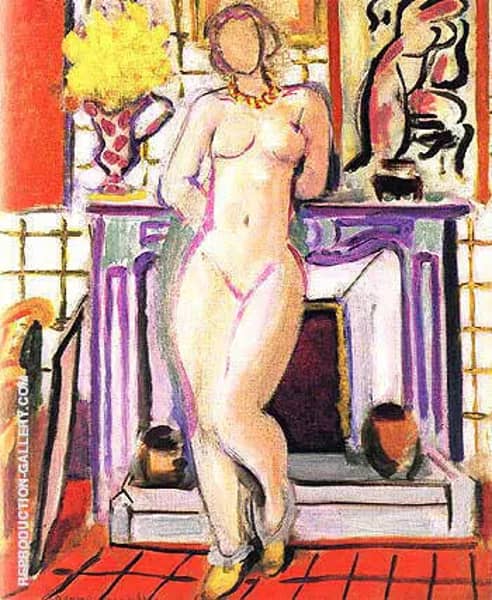 Nude beside a Fireplace 1936 by Henri Matisse | Oil Painting Reproduction