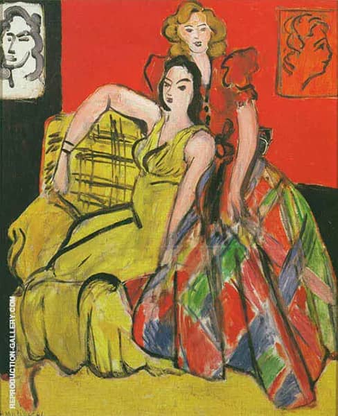 Two Girls The Yellow and Plaid Skirt 1941 | Oil Painting Reproduction