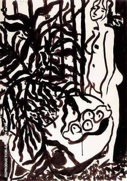Composition with a Standing Nude and Black Fern 1948 | Oil Painting Reproduction