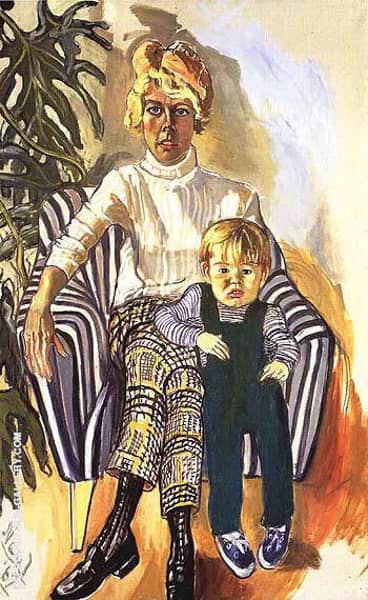 Mrs. Paul Gardner and Sam 1967 by Alice Neel | Oil Painting Reproduction
