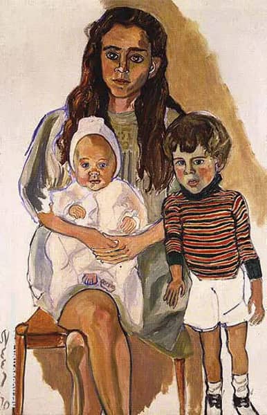 Julie and Children 1970 by Alice Neel | Oil Painting Reproduction