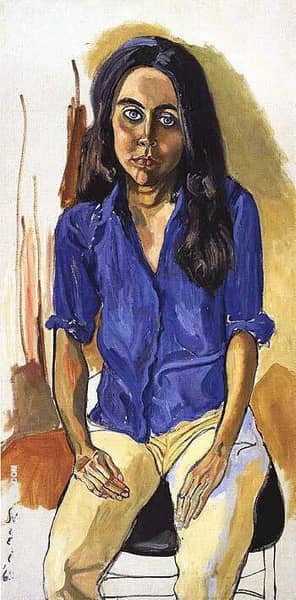 Ginny in Blue Shirt 1968 by Alice Neel | Oil Painting Reproduction