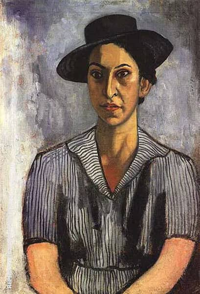 Woman With Blue Hat 1934 by Alice Neel | Oil Painting Reproduction