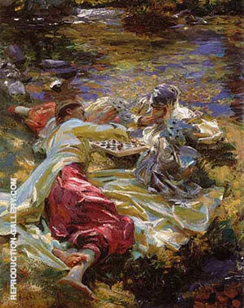 The Chess Game 1907 by John Singer Sargent | Oil Painting Reproduction