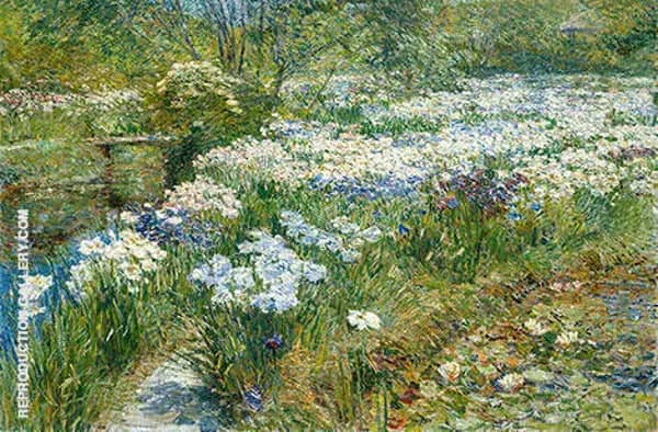 The Water Garden 1909 by Childe Hassam | Oil Painting Reproduction