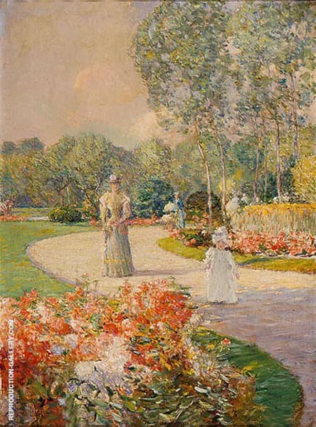 Parc Monceau 1897 by Childe Hassam | Oil Painting Reproduction