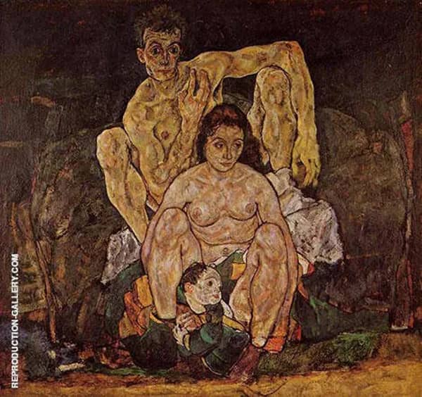 The Family (Squatting Couple) 1918 | Oil Painting Reproduction