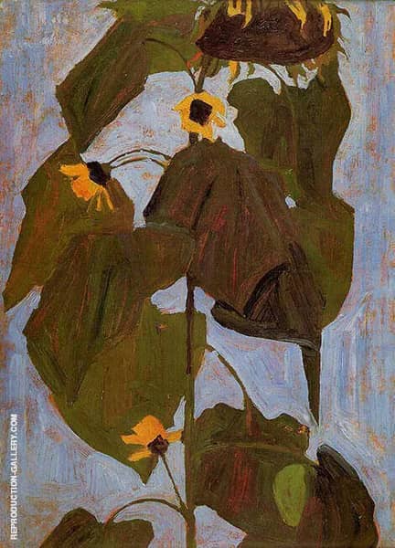 Sunflower I 1908 by Egon Schiele | Oil Painting Reproduction