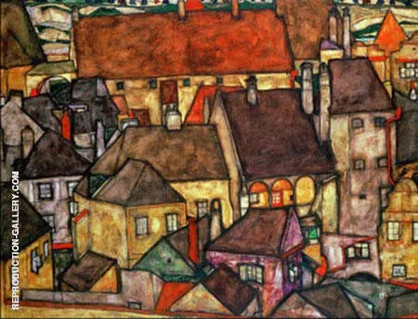 Yellow City 1914 by Egon Schiele | Oil Painting Reproduction