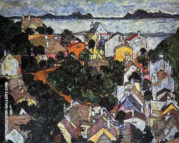 Summer Landscape 1917 by Egon Schiele | Oil Painting Reproduction