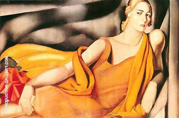 Lady in Yellow by Tamara de Lempicka | Oil Painting Reproduction