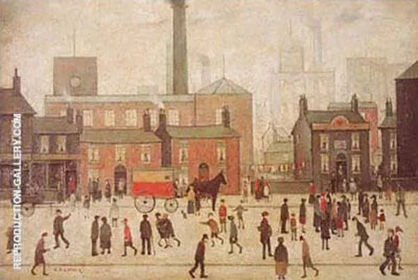 Coming Home from the Mill 1928 by L-S-Lowry | Oil Painting Reproduction
