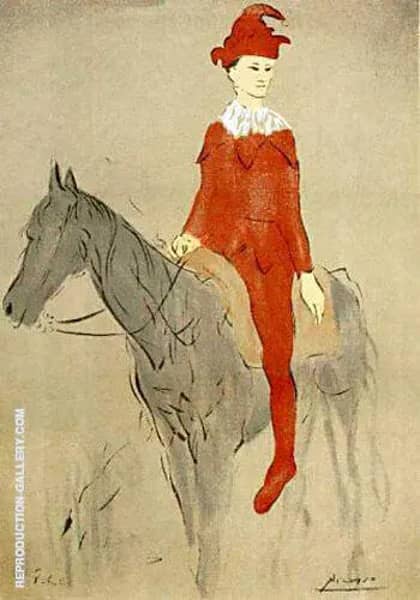 Clown on a Horse 1905 by Pablo Picasso | Oil Painting Reproduction