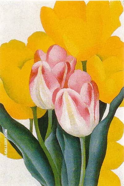Pink and Yellow Tulips 1925 | Oil Painting Reproduction