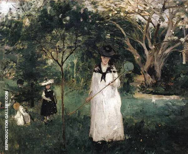 Chasing Butterflies 1874 by Berthe Morisot | Oil Painting Reproduction