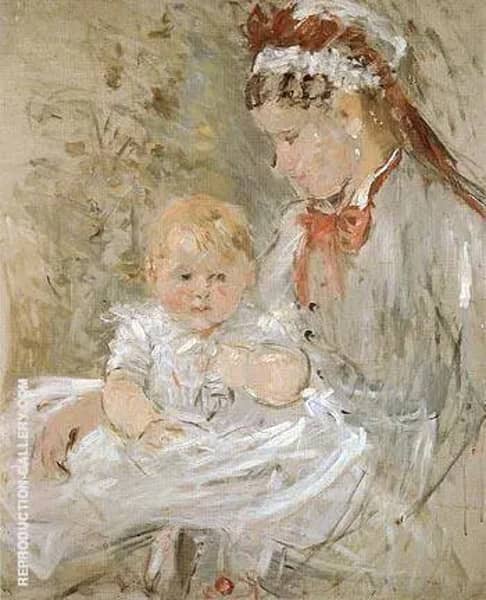 Julie with Her Nurse 1880 by Berthe Morisot | Oil Painting Reproduction