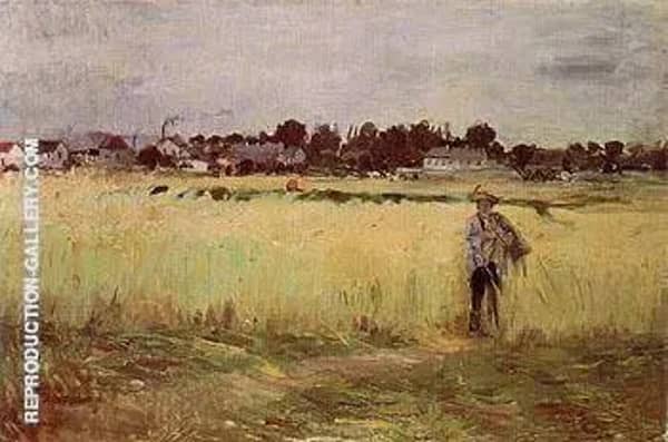 In the Wheatfield 1875 by Berthe Morisot | Oil Painting Reproduction